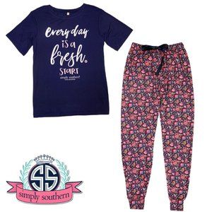 SIMPLY SOUTHERN Everyday Is A Fresh Start Floral Print Jogger Pajamas S-XXL NWT